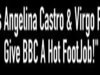 Bbws angelina castro & virgo peridot memberi bbc yang sangat baik footjob&excl;