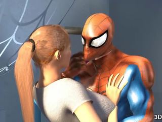 Spider mann fucks barmfager blond diva